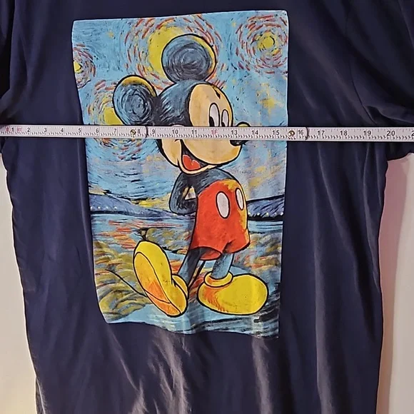 Disney Mickey Mouse Van Gogh Starry Night Graphic T-Shirt Size X-Large - Picture 7 of 9